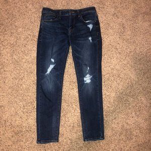 American Eagle Outfitters Dark Wash Extreme Flex Distressed Skinny Jeans